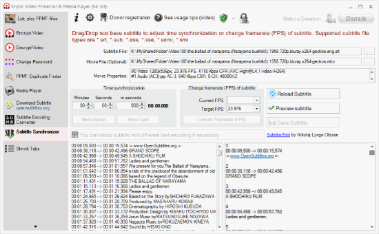 Subtitle Synchronizer