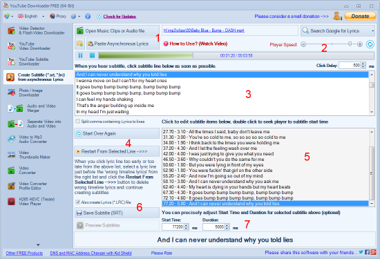 Subtitle Maker for Music Videos
