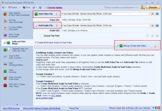 audio and video merger, add audios to videos, combine audio and video