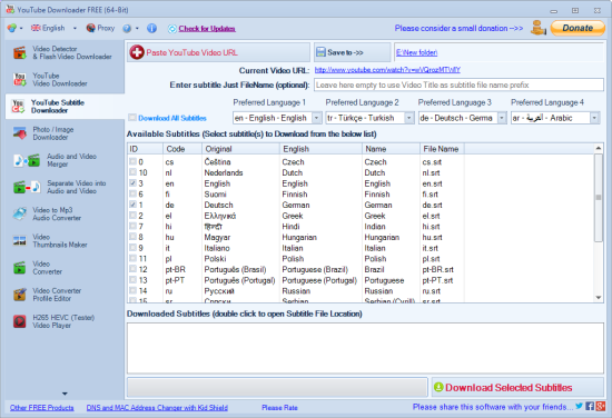 YouTube Subtitle and Caption Downloader free